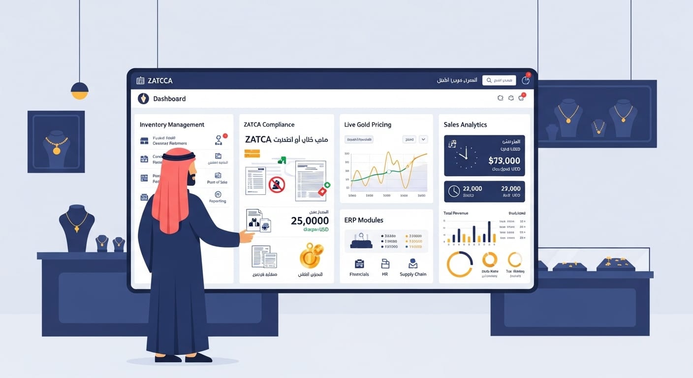 دليلك الشامل لاختيار أفضل برنامج لإدارة محلات الذهب والمجوهرات في السعودية لعام 2026