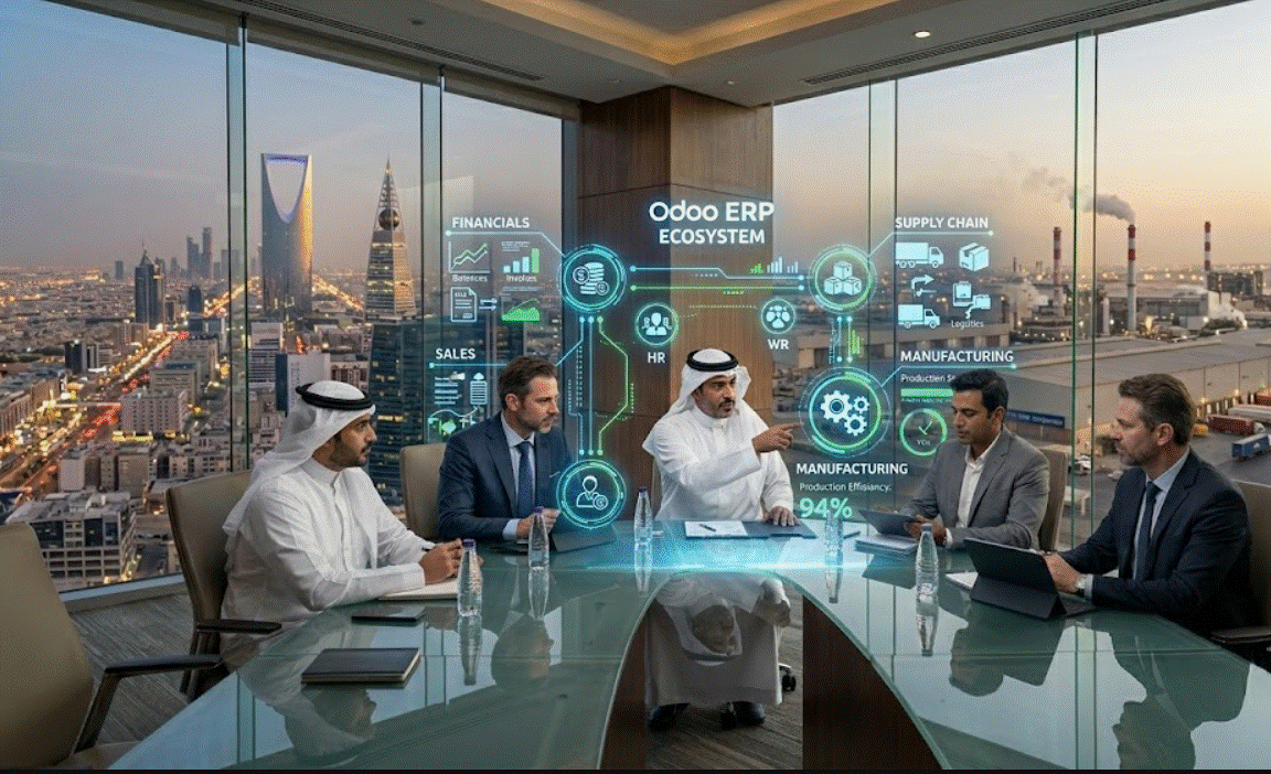 لماذا يعتبر نظام أودو (Odoo) الحل الأمثل لنمو الشركات والمصانع في السعودية؟