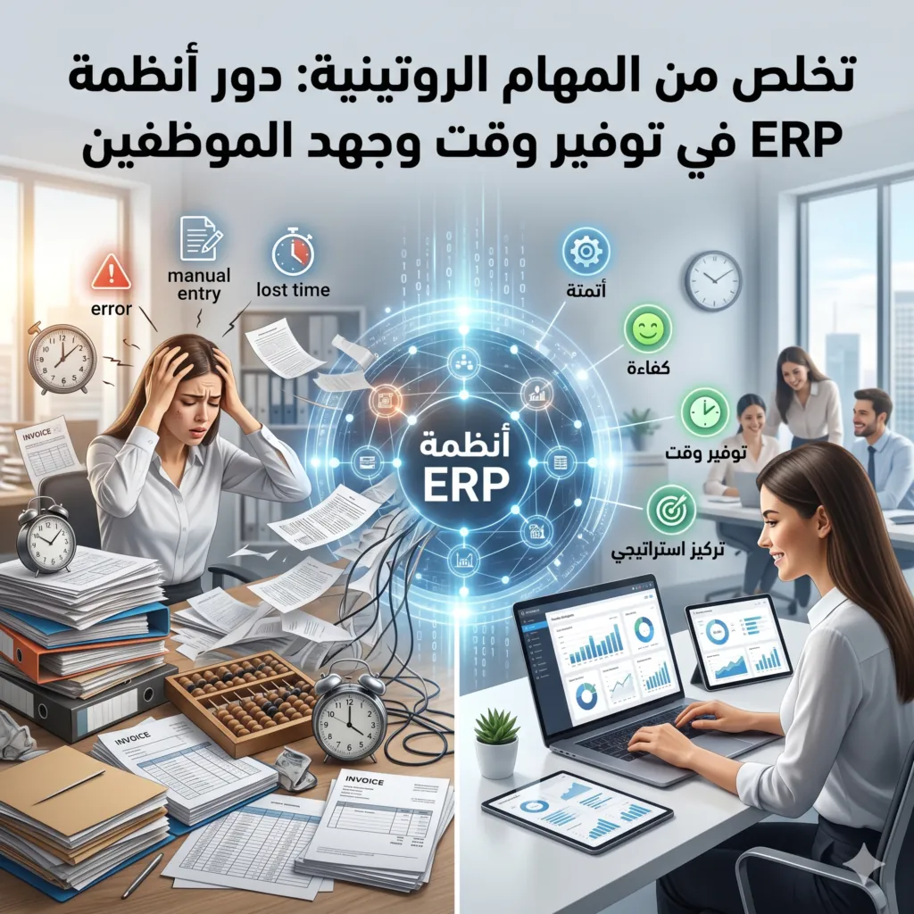 تخلص من المهام الروتينية: دور أنظمة ERP في توفير وقت وجهد الموظفين